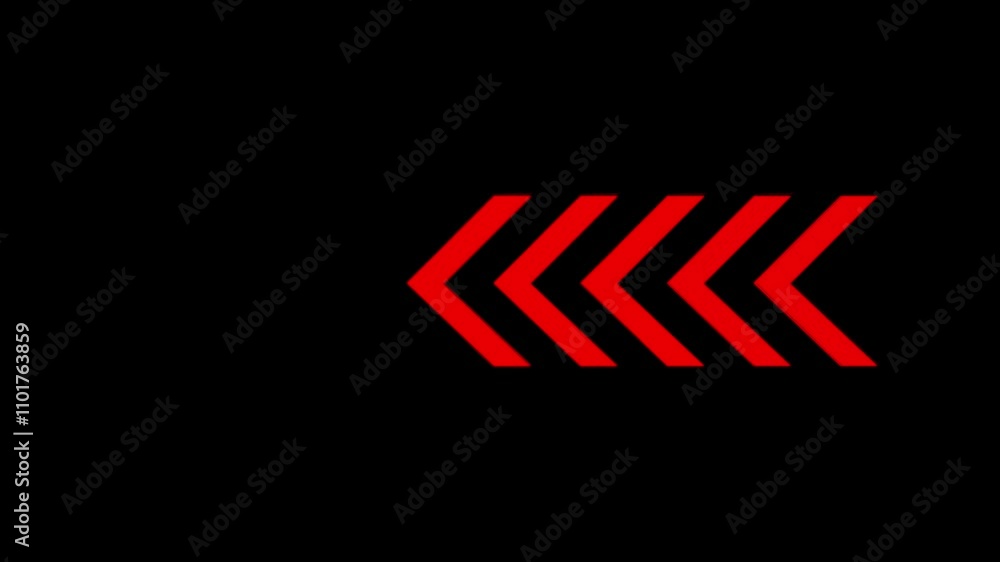 Aufkleber arrow loop animation video direction concept left arrow for road direction. flashing direction indic