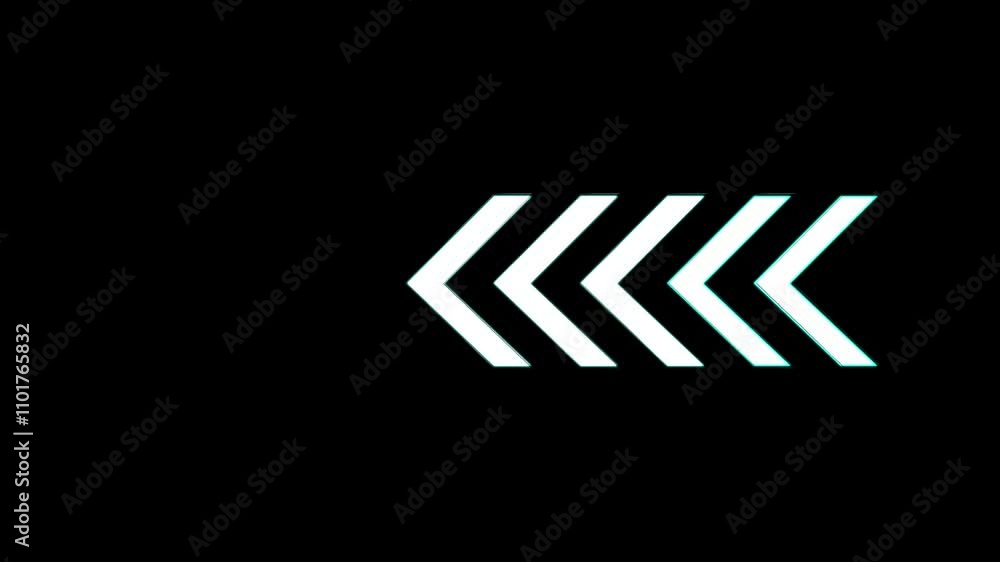 Poster arrow loop animation video direction concept left arrow for road direction. flashing direction indic
