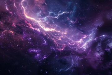 Obraz premium Glowing Nebula and Stars in Deep Space