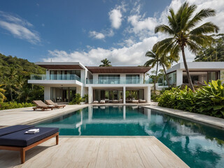 Tropical Villa Retreat with Infinity Pool and Lush Surroundings