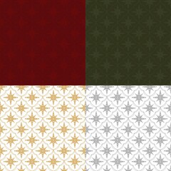 set of patterns, seamles background with snow christmas pattern