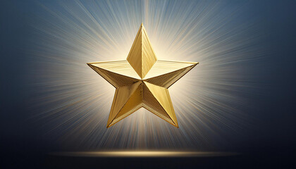 Fototapeta premium Free vector golden star in 3d