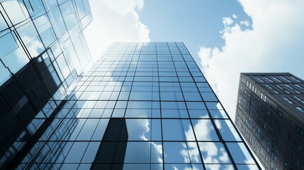 Fototapeta premium A high-rise building with glass curtain walls