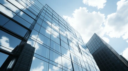 Fototapeta premium A high-rise building with glass curtain walls