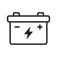 Car battery icon. Car accumulator icon. Auto battery symbol.