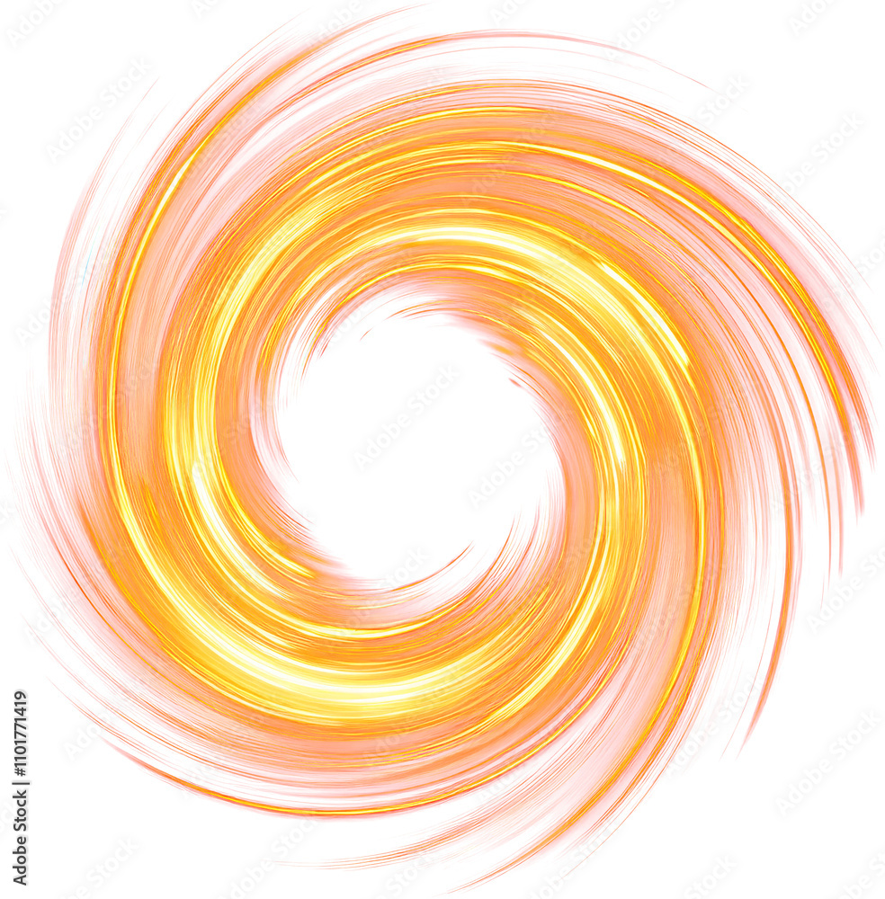 Poster a swirling golden vortex with dynamic light trails creating a captivating, energetic effect.