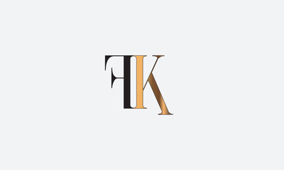 FK, KF, F, K Abstract Letters Logo Monogram