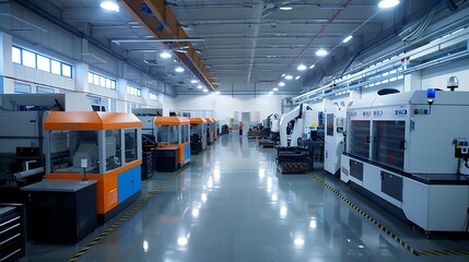 A modern industrial facility featuring advanced machinery and equipment for manufacturing processes.