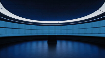 Futuristic Control Center for Managing Electricity with Sleek Blue Ultra-Modern Design