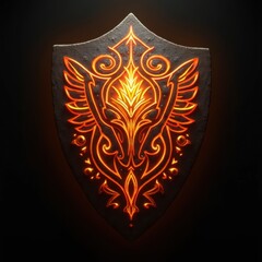 Radiant Shield with Glowing Tribal Designs