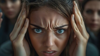 Obraz premium Business Team Communication Struggles Close Up Meeting Frustration Misalignment Teamwork Challenges Photo Stock