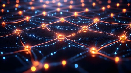 Fototapeta premium Glowing Neural Network Macro Symbolizing Insight and Intellectual Epiphany