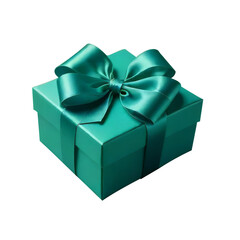 Obraz premium Elegant Blue Gift Box with Blue Ribbon for Digital Design Projects