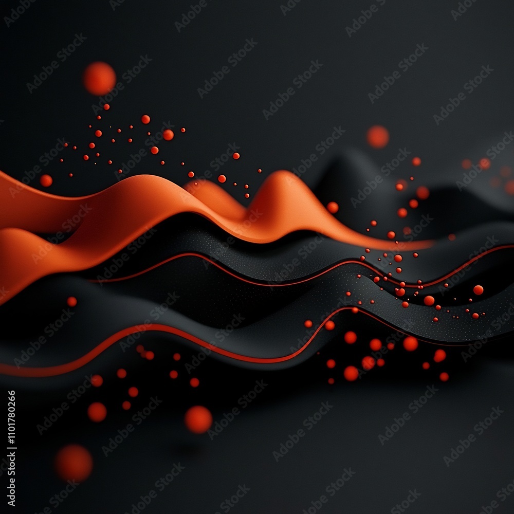 Poster captivating crimson cosmos enigmatic mirage of shimmering waves and luminous particles against a mys
