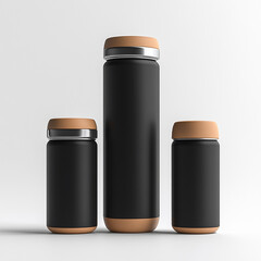Design a plain sports drink mockup that is about healthy living related to diabetes, vertical thermos. plain pure white background made with generative AI