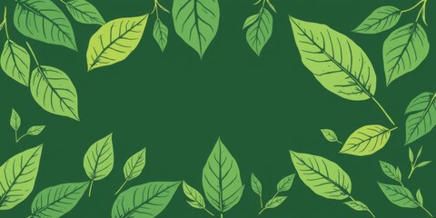 Fototapeta premium Organic vegan calligraphy with nature-inspired design, hand-drawn look, green leaves graphic art illustration, leaves, illustration, vegan