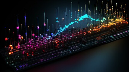 Obraz premium Network signal strength indicator with full bars in a digital context