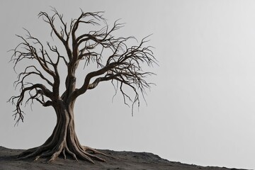 Desolate Phantom Tree Against Pristine White Background