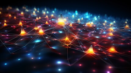 Network connection signal depicted in a digital abstract style