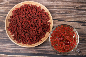 China's Ningxia wolfberry health tea in a glass