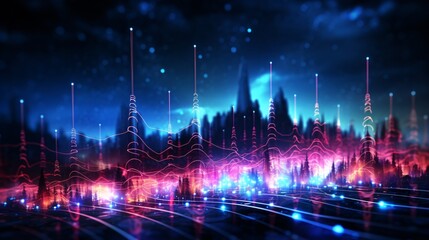 Obraz premium Digital illustration of strong wireless signal strength