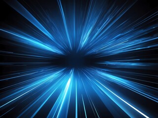 Fototapeta premium Abstract Blue Light Speed Burst
