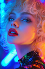 Fototapeta premium jolie blonde , cheveux frisé