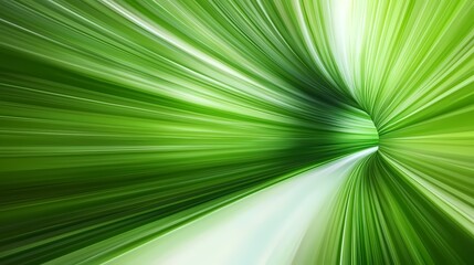 The image shows an abstract representation of a tunnel or vortex with radiating green and white lines creating a speed or motion effect.