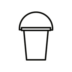 Bucket icon flat line symbol set.