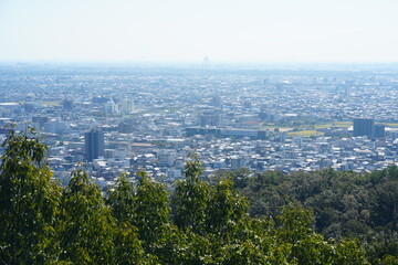 岐阜県の金華山からの岐阜市内の風景