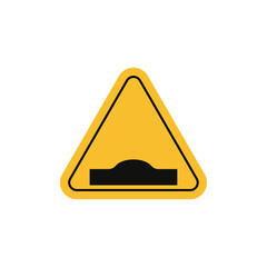 Caution speed Ramps sign flat line symbol set.
