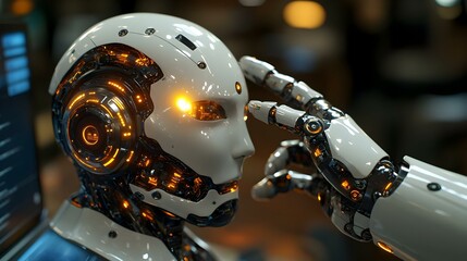 Macro Close Up Business Analyst Using Machine Learning Tools for Data Collaboration