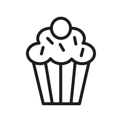 Cupcake icon flat line symbol set.