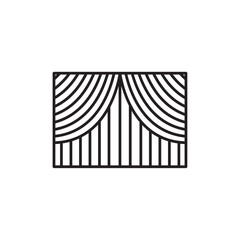 Curtain icon flat line symbol set.