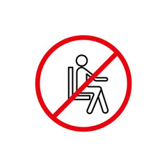 Do not sit sign flat line symbol set.