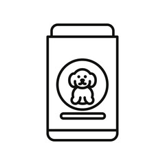 Dog food icon flat line symbol set.
