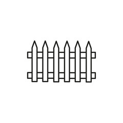 Fence icon flat line symbol set.