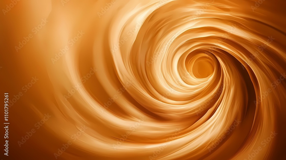 Poster the image shows an abstract swirl of light and dark golden-brown colors, creating a vortex effect th
