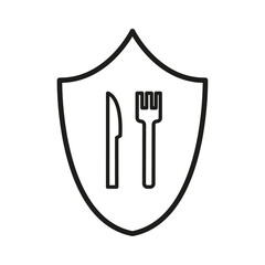 Food safety icon flat line symbol set.