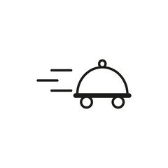Food delivery icon flat line symbol set.