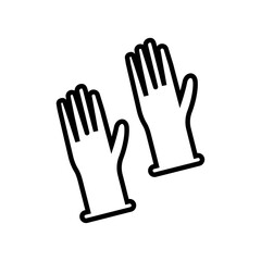 Fototapeta premium Gloves icon flat line symbol set.