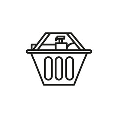 Grocery shopping icon flat line symbol set.