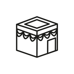 Kaaba icon flat line symbol set.