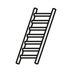Ladder icon flat line symbol set.