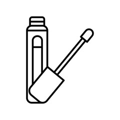 Lip gloss icon flat line symbol set.