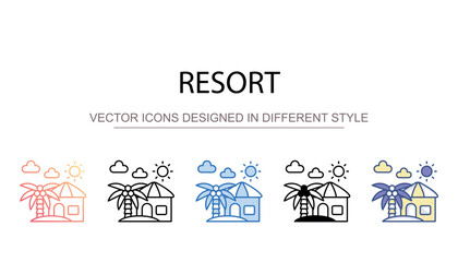 Resort icon design with white background stock illustration