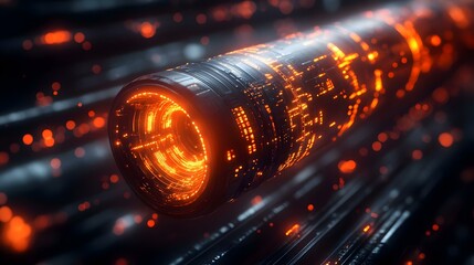 Futuristic Glowing Ink Tattoo Macro Shot on Skin for Sci-Fi Themes