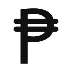Philippine currency icon flat line symbol set.