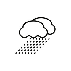 Rainy icon flat line symbol set.