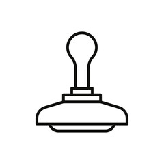 Rubber stamp icon flat line symbol set.